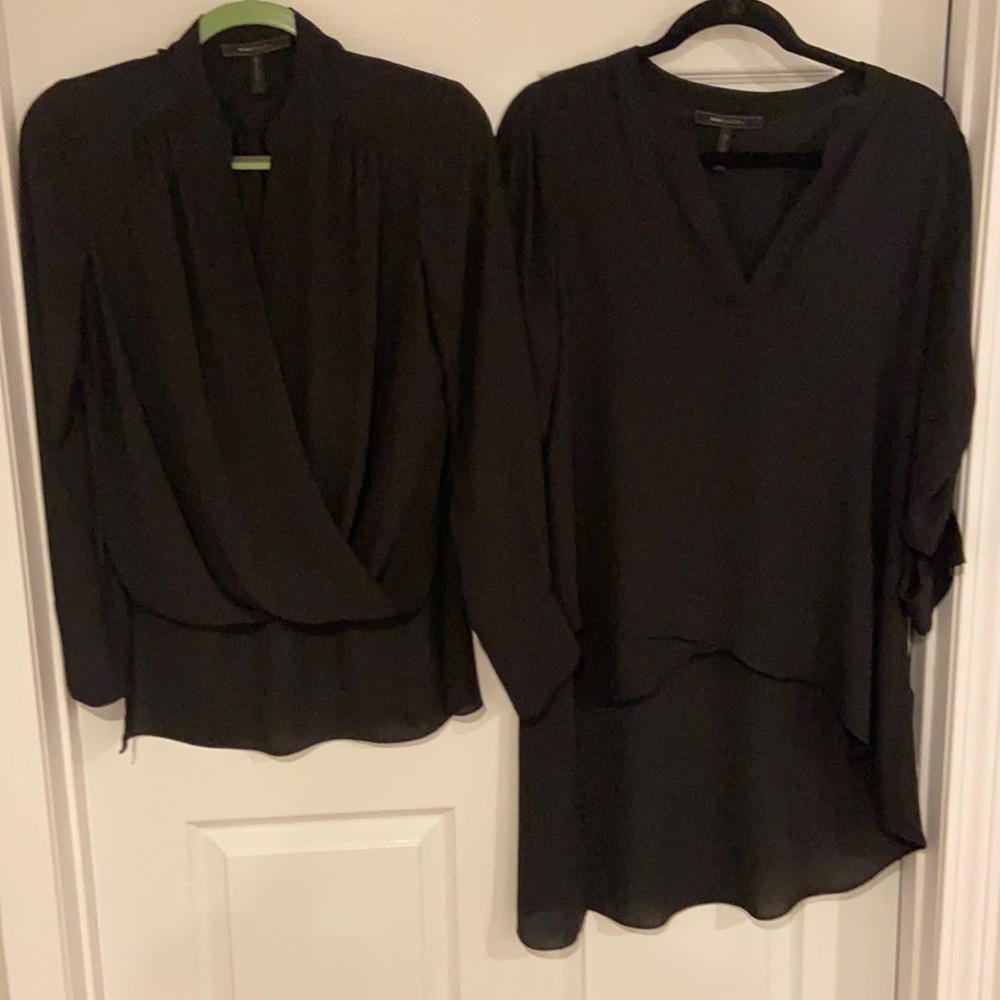 Bundle of 2 black BCBG black dressy tops